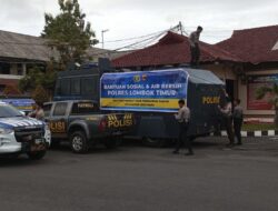 Polres Lotim Salurkan Air Bersih Ke Masyarakat Terdampak Banjir di Kecamatan Jerowaru