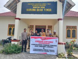 Sosialisasi TPPO dan Judi Online oleh Polsek Wanasaba di Desa Karang Baru Timur