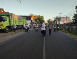 Berikan rasa man kepad Pengguna Jalan Personel Polsek Masbagik Atur Lalulintas