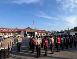 Personel Polres Lombok Timur Laksanakan Apel Pagi, Kasat Binmas Tekankan Disiplin dan Stabilitas Kamtibmas