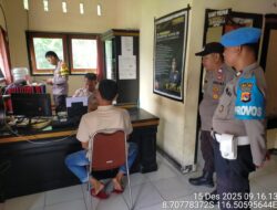 Ps. Kanit Propam Sukamulia Laksanakan Pengawasan Pelayanan SPKT Polsek Sakra Timur